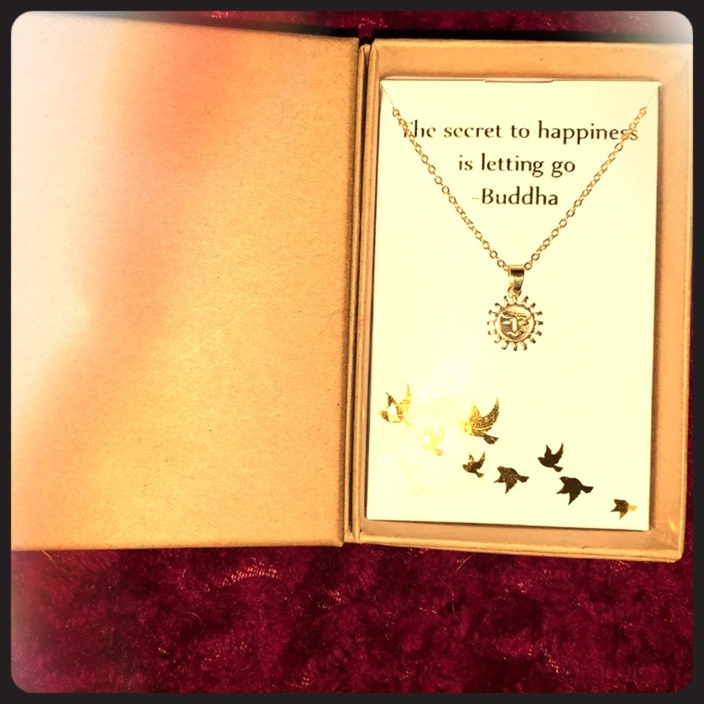 16” 24K Gold Buddha Sun Necklace